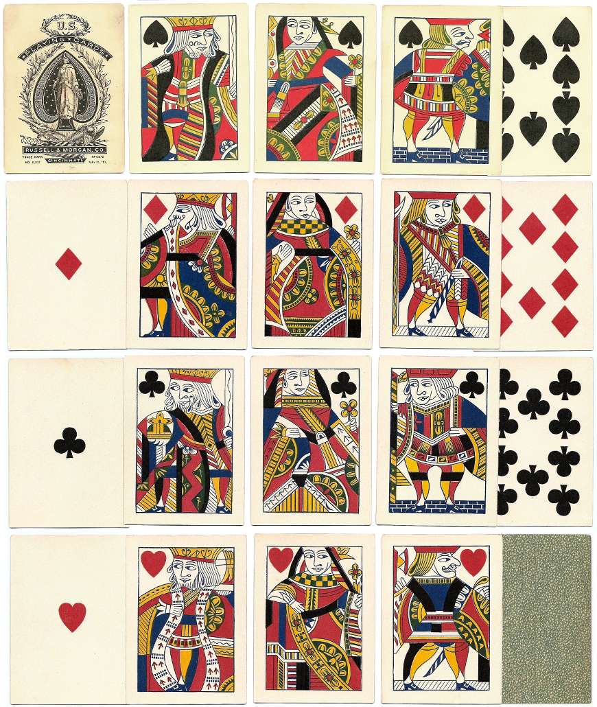 Limited Late 19th Century Square FaroRedPlaying CardsCollectable 