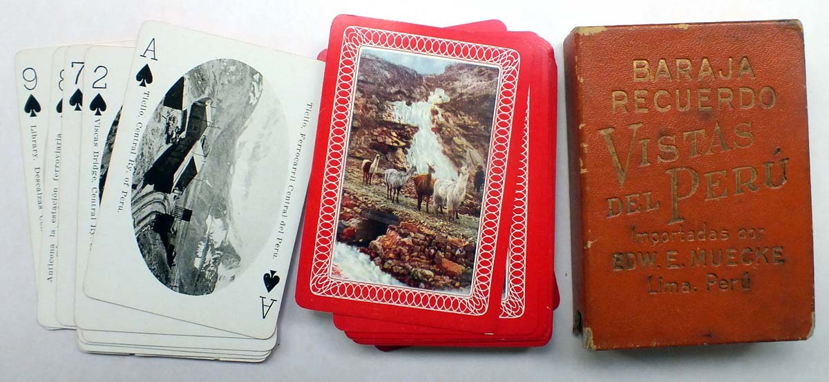 Vistas del Perú souvenir deck, made in USA and imported by Edw. E. Muecke, Lima, Peru, c.1920s Vistas del Perú souvenir deck, made in USA and imported by Edw. E. Muecke, Lima, Peru, c.1920s