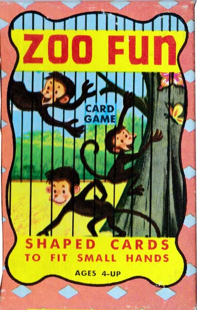 Zoo Fun card game no.445 by Warren Paper Products, c.1960s