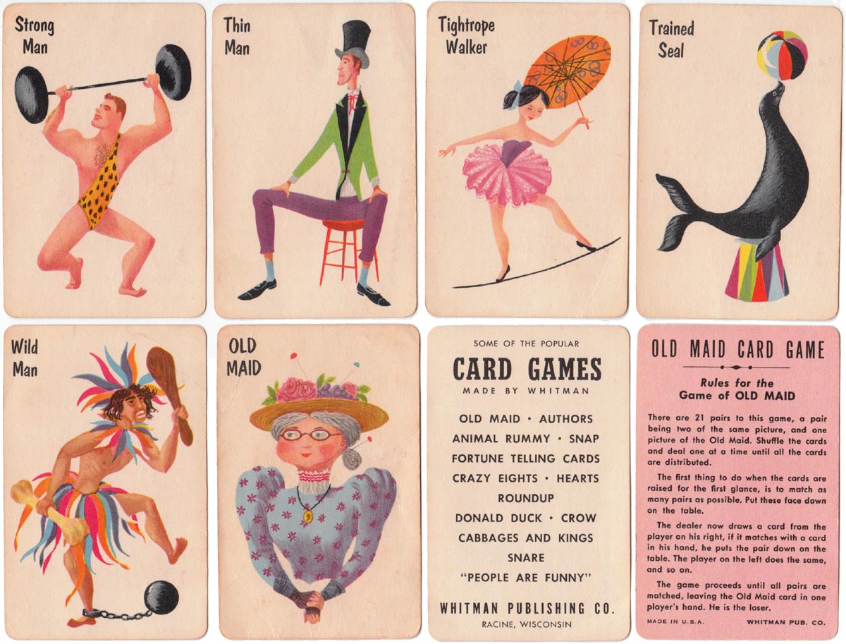 Old Maid card game by Whitman Publishing Co., 1951