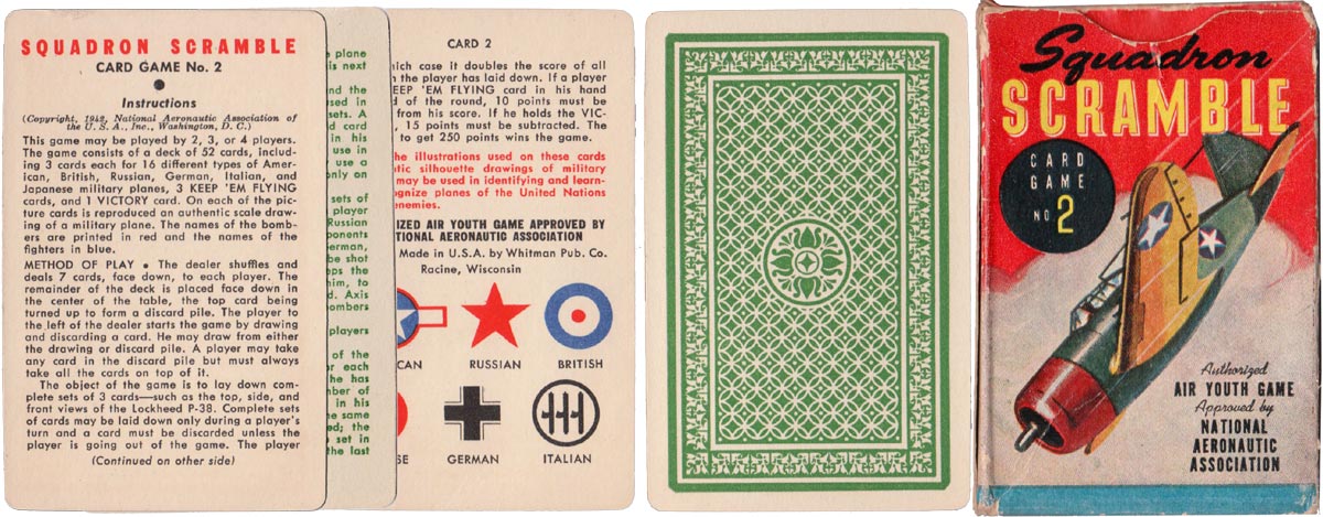 ‘Squadron Scramble’ card game no.2 for identifying military planes, Whitman Publishing Co., Racine, Wisconsin, 1942