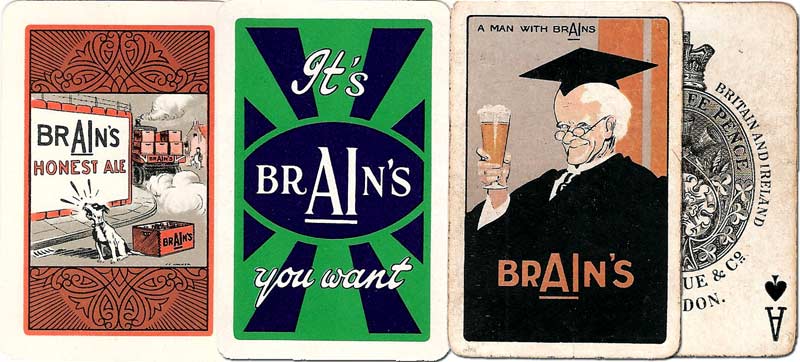 Brain's Beer advertising playing cards