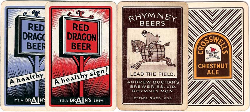 Brain's and Rhymney Beer advertising playing cards