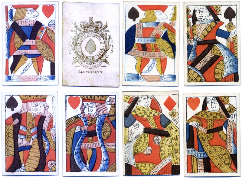 Cards by John Llewellyn, playing card manufacturer, London, 1778-1785