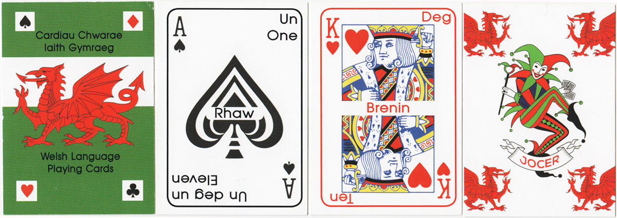 Welsh Language playing cards designed by Richard Ruston-Burgess