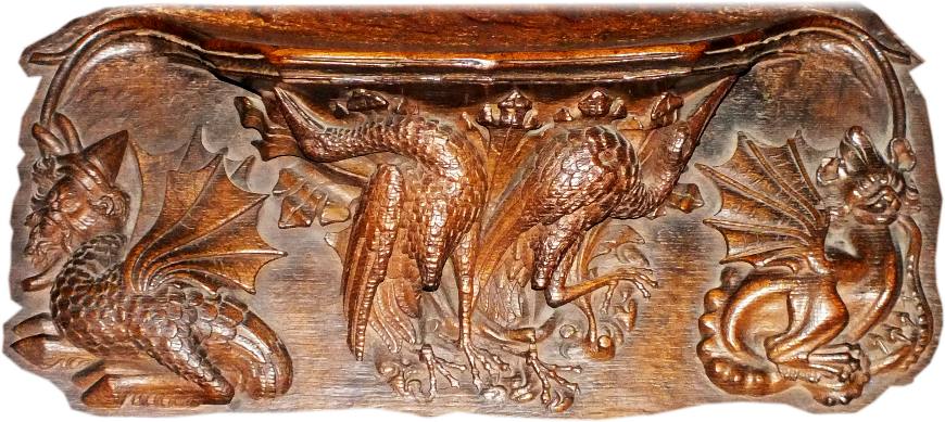 Chester Cathedral choir stall misericord, late 14th century