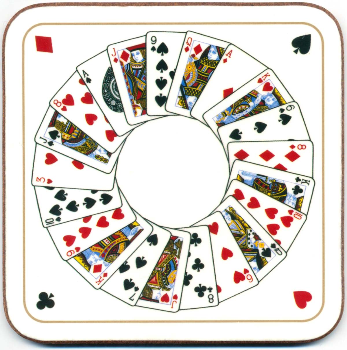 Playing card design coasters by Present Solutions, after 1974