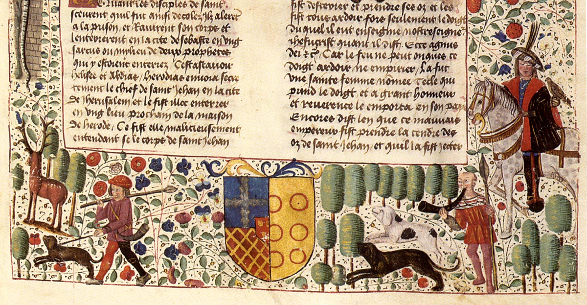 XV century manuscript border XV century manuscript border