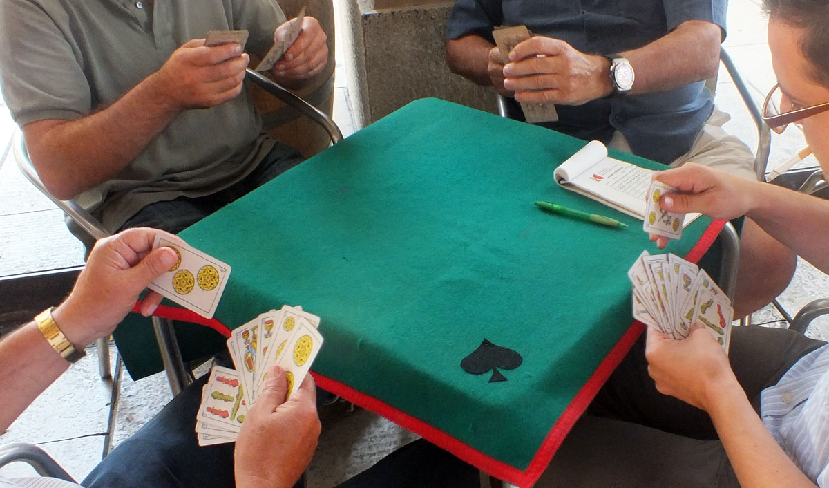 cards fanned in various ways, La Bisbal d'Empordá, Catalonia, 2014 cards fanned in various ways