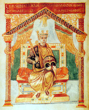 Charles the Bald from Charles psalter at St. Denis c.850-869