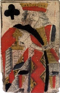 King of Clubs from a standard English pack c.1725 King of Clubs, c.1725