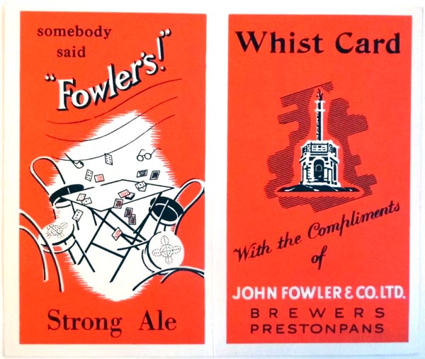 Fowlers’s Whist score card Fowlers’s Whist score card