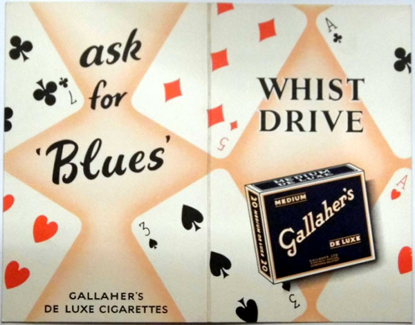 Gallaher’s Whist score cards