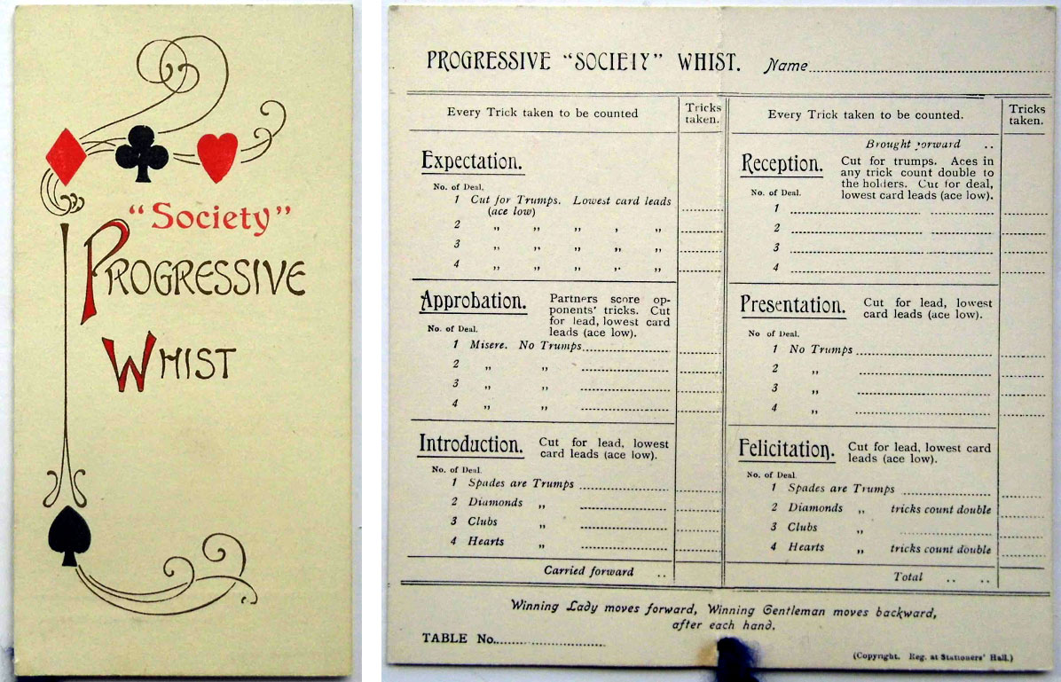 Society Progressive Whist Society Progressive Whist