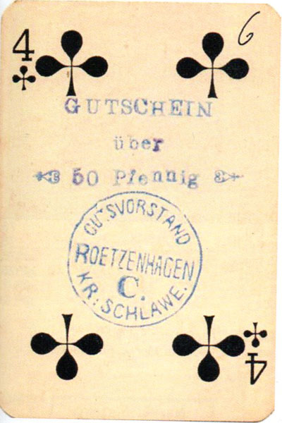 Roetzenhagen spielkarten notgeld Roetzenhagen spielkarten notgeld