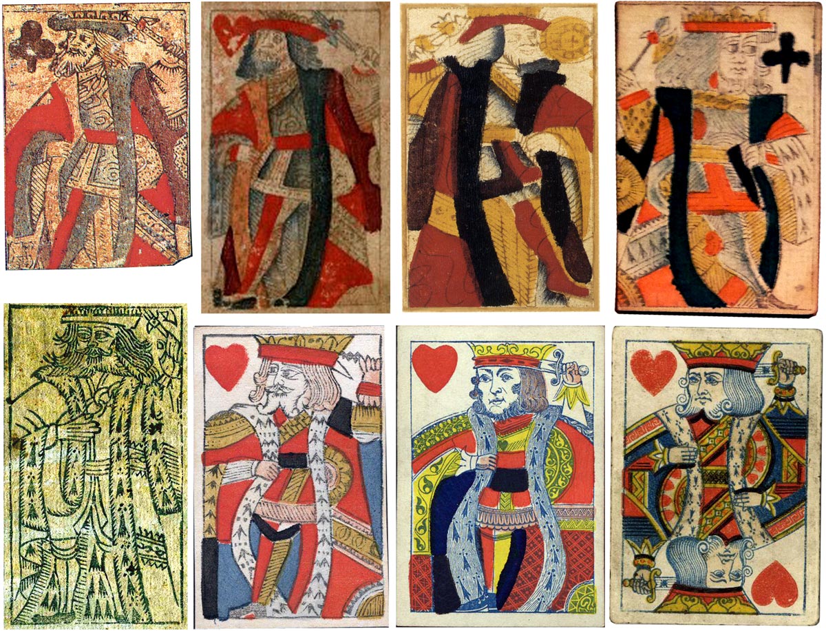 The 'Suicide' King of Hearts derives from a medieval design showing a King wielding a battle axe The 'Suicide' King of Hearts derives from a medieval design showing a King wielding a battle axe