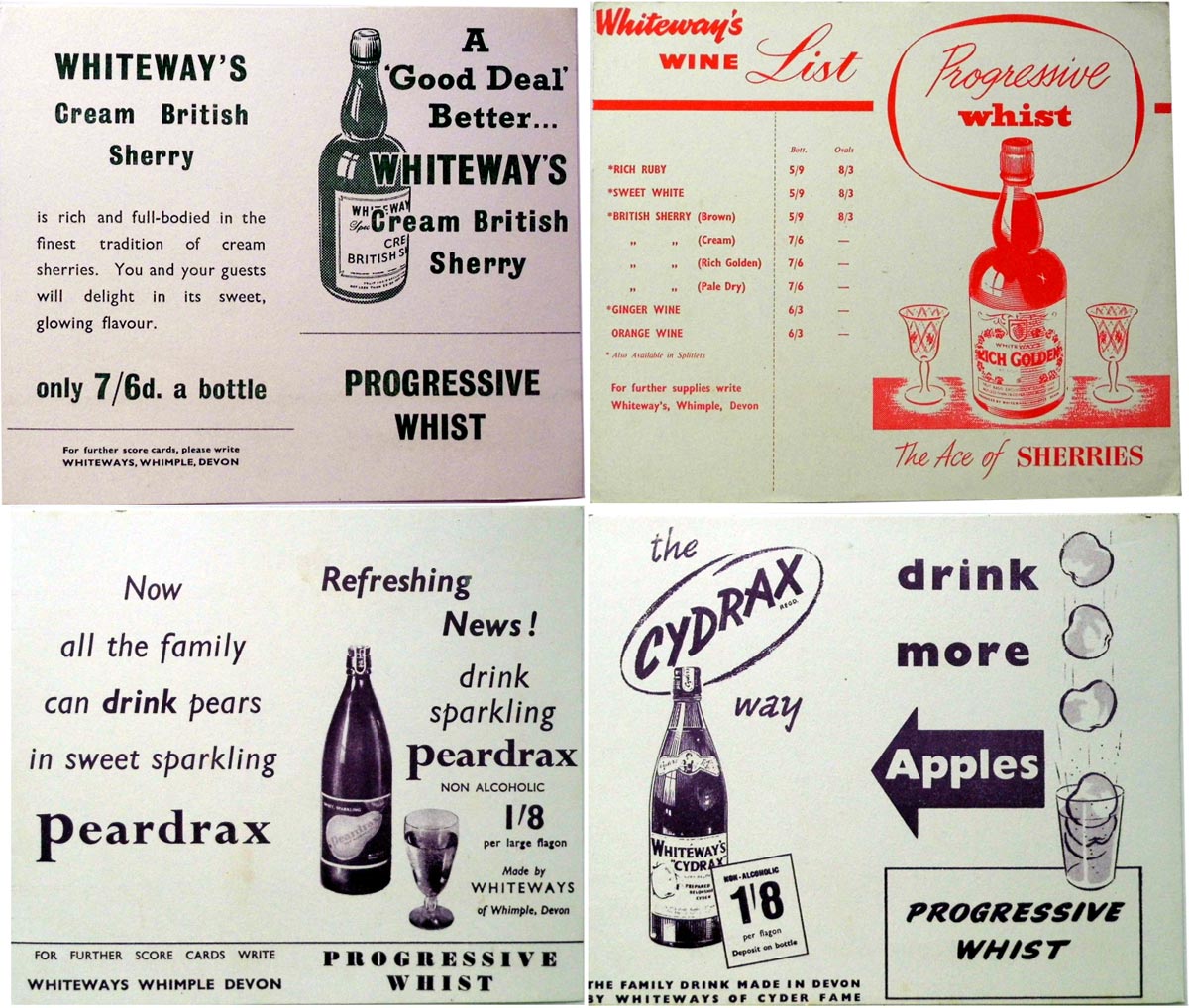 Whiteway’s Whist score cards