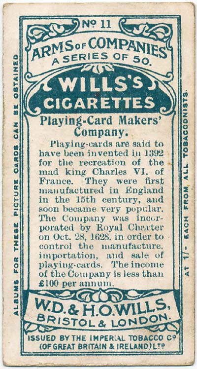 1917 Wills's Cigarette Arms of Companies series