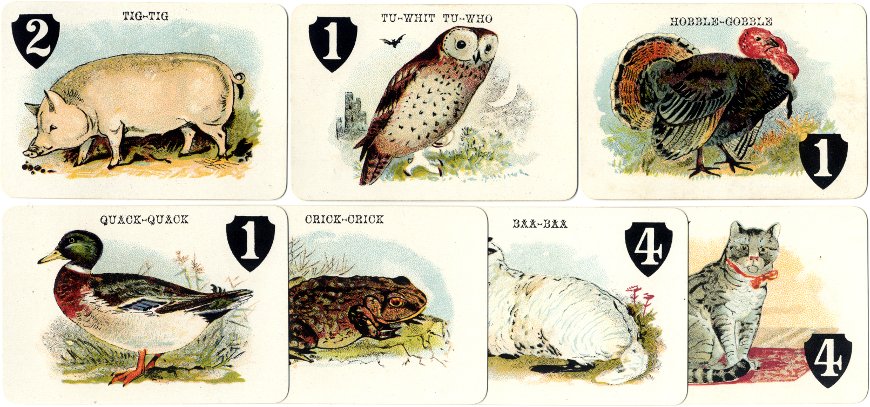 Animal Grab card game by Thomas De La Rue & Co., 110 Bunhill Row, London, c.1900