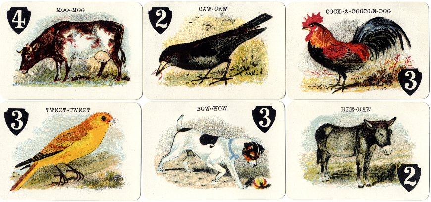 Animal Grab card game by Thomas De La Rue & Co., 110 Bunhill Row, London, c.1900