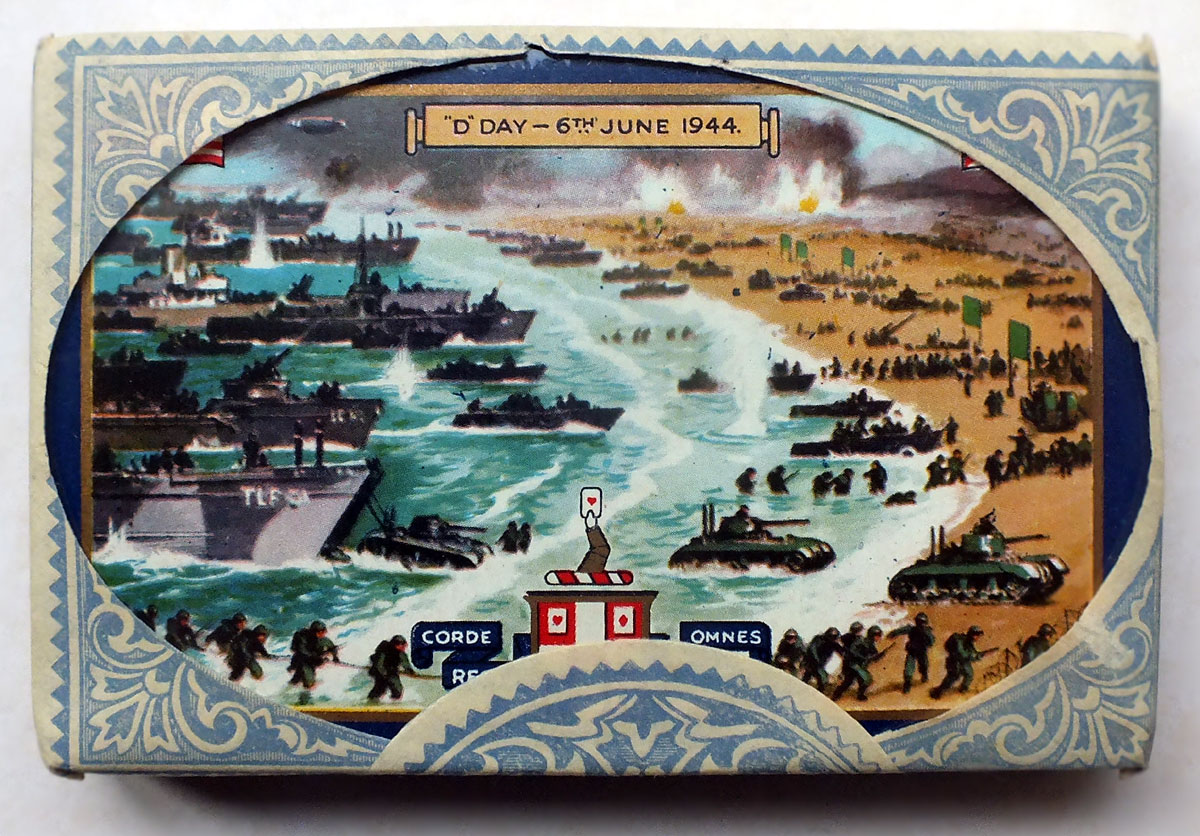 D-Day commemoration playing cards showing the Normandy landings by troops of the Allied Forces on 6th June 1944