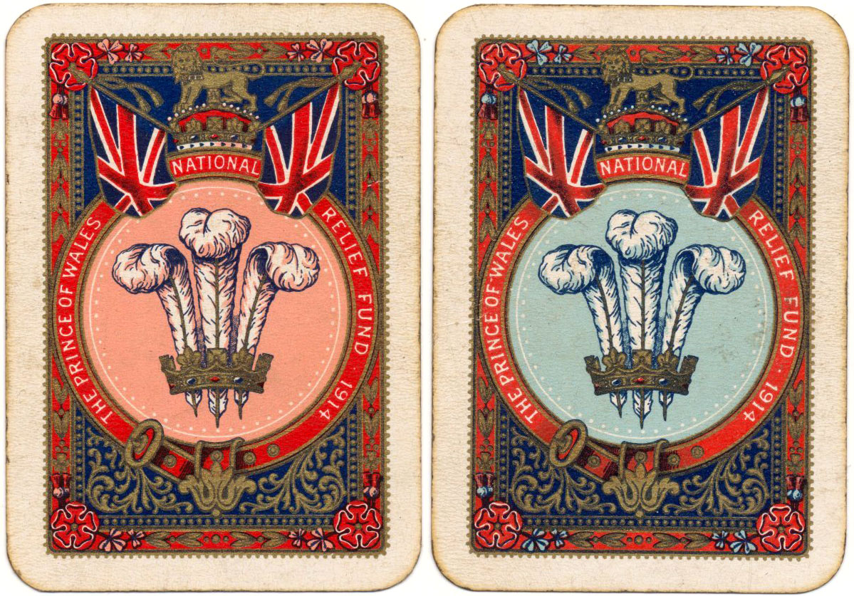 A two-pack patience set produced by Thomas De la Rue on behalf of the Prince of Wales National Relief Fund in 1914