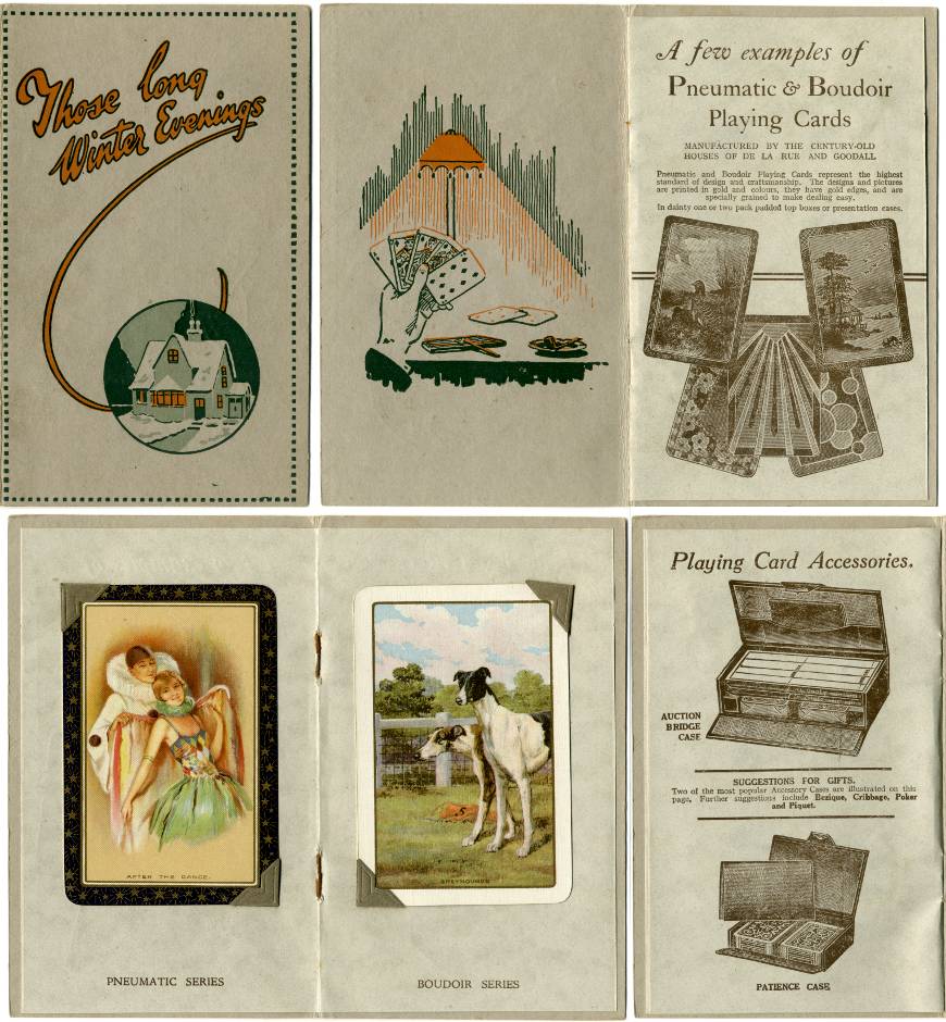 publicity leaflet for Pneumatic and Boudoir playing cards, c.1930