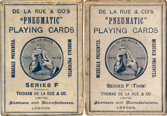 De la Rue Pneumatic Series ‘F’ playing cards, c.1925