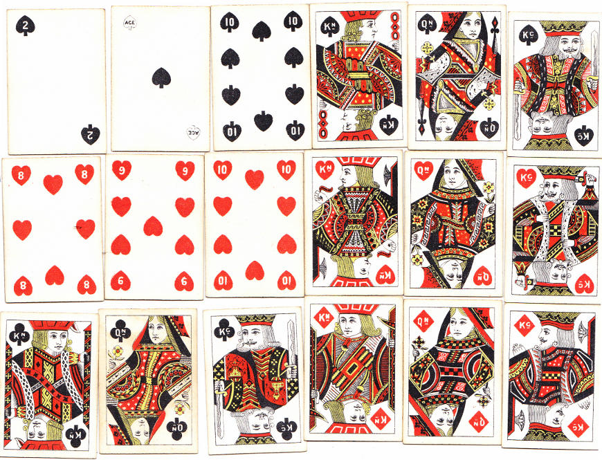 'Pigmy' miniature playing cards manufactured by Thomas De la Rue, c.1890 'Pigmy' miniature playing cards manufactured by Thomas De la Rue, c.1890