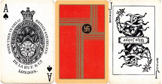 Swastika design playing cards by De La Rue, c.1925 Swastika design playing cards by De La Rue, c.1925