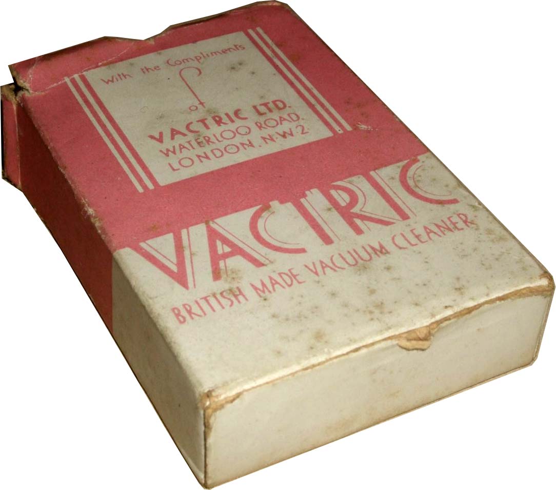 Vac-tric Electric Vacuum Cleaner playing cards manufactured by De la Rue, 1930s Vac-tric Electric Vacuum Cleaner playing cards manufactured by De la Rue, 1930s