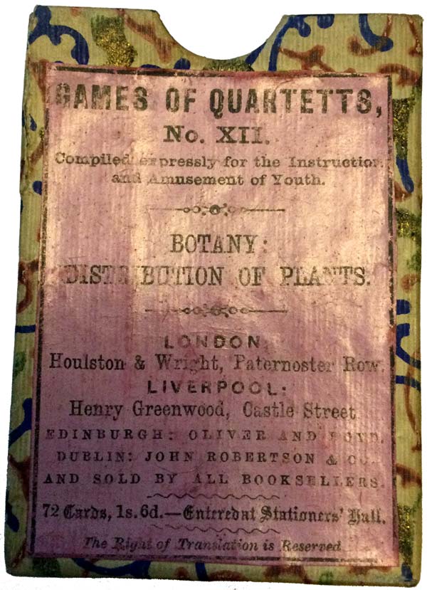 Botany card game published by Houlston and Wright & Henry Greenwood, c.1860
