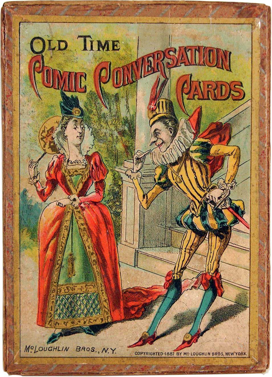 Old Time “Comic Conversation” cards published by McLoughlin Bros, N.Y., c.1887