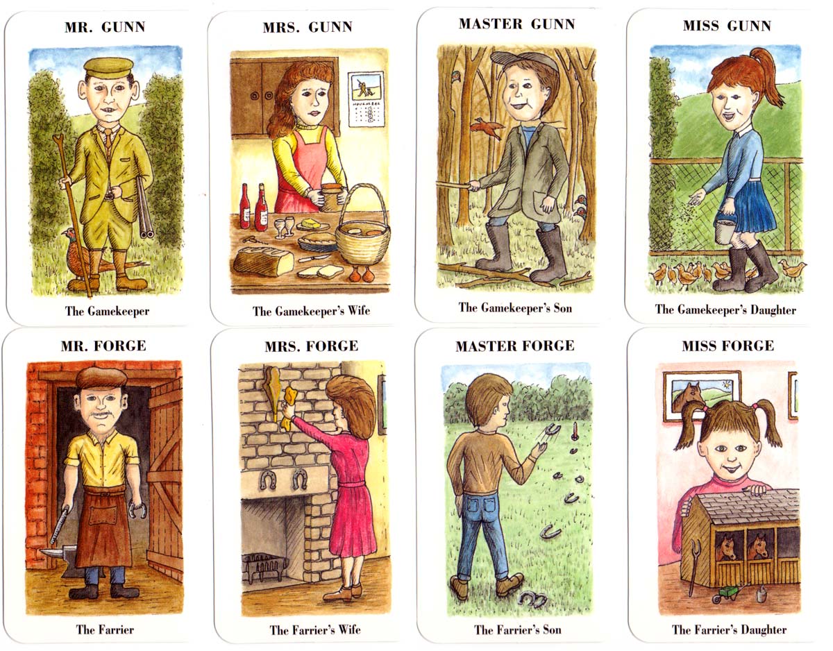 Cotswold Happy Families created by Mary Gardiner and illustrated by Chris Rhodes, printed by Willow Press, 1997