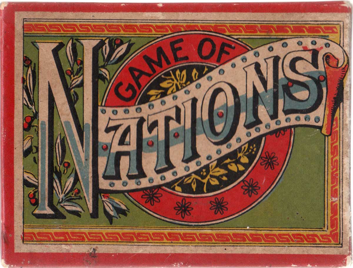 Box from the Game of Nations manufactured by McLoughlin Brothers, 1890s