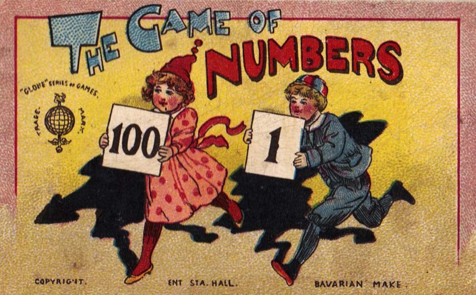 Sleeve from The Game of Numbers published by Globe Series (UK), c.1900