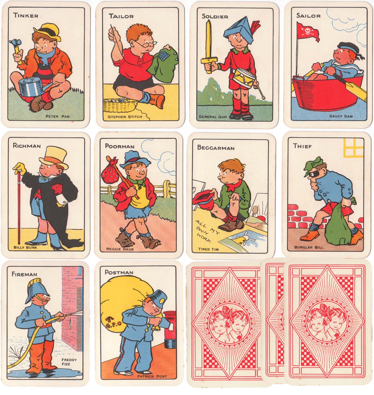 Snap card game produced in Germany by Oppenheimer und Sulzbacher, 1920s