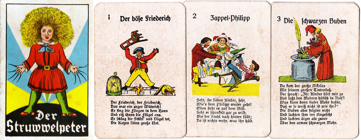 Struwwelpeter card game produced by Oppenheimer und Sulzbacher Struwwelpeter card game produced by Oppenheimer und Sulzbacher