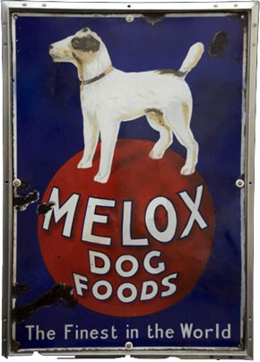enamel advertisement sign, 1920s