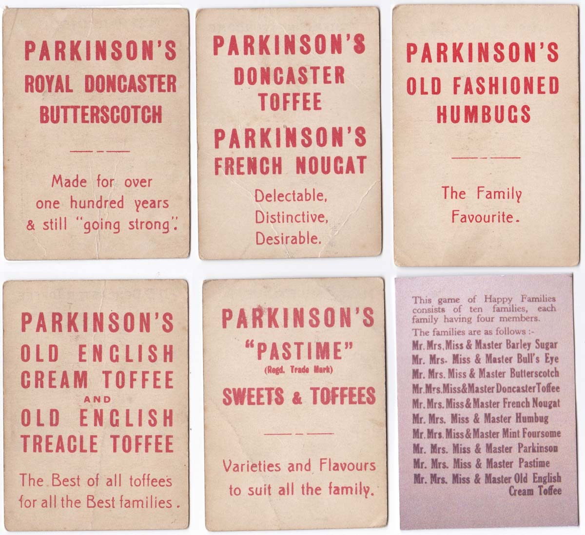 Parkinson’s Happy Families, unknown maker, 1920s