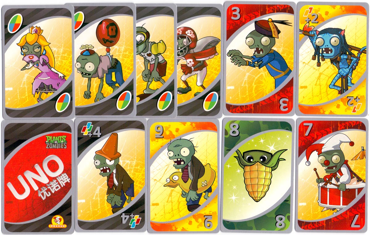 Plants vs. Zombies UNO card set Chinese edition, licensed by Mattel East Asia Limited, 2011