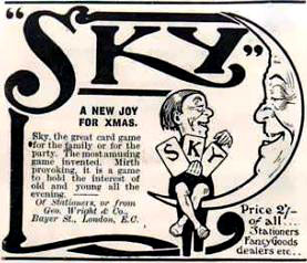 Advertisement for Sky card game published by Geo. Wright & Co, London, c.1905