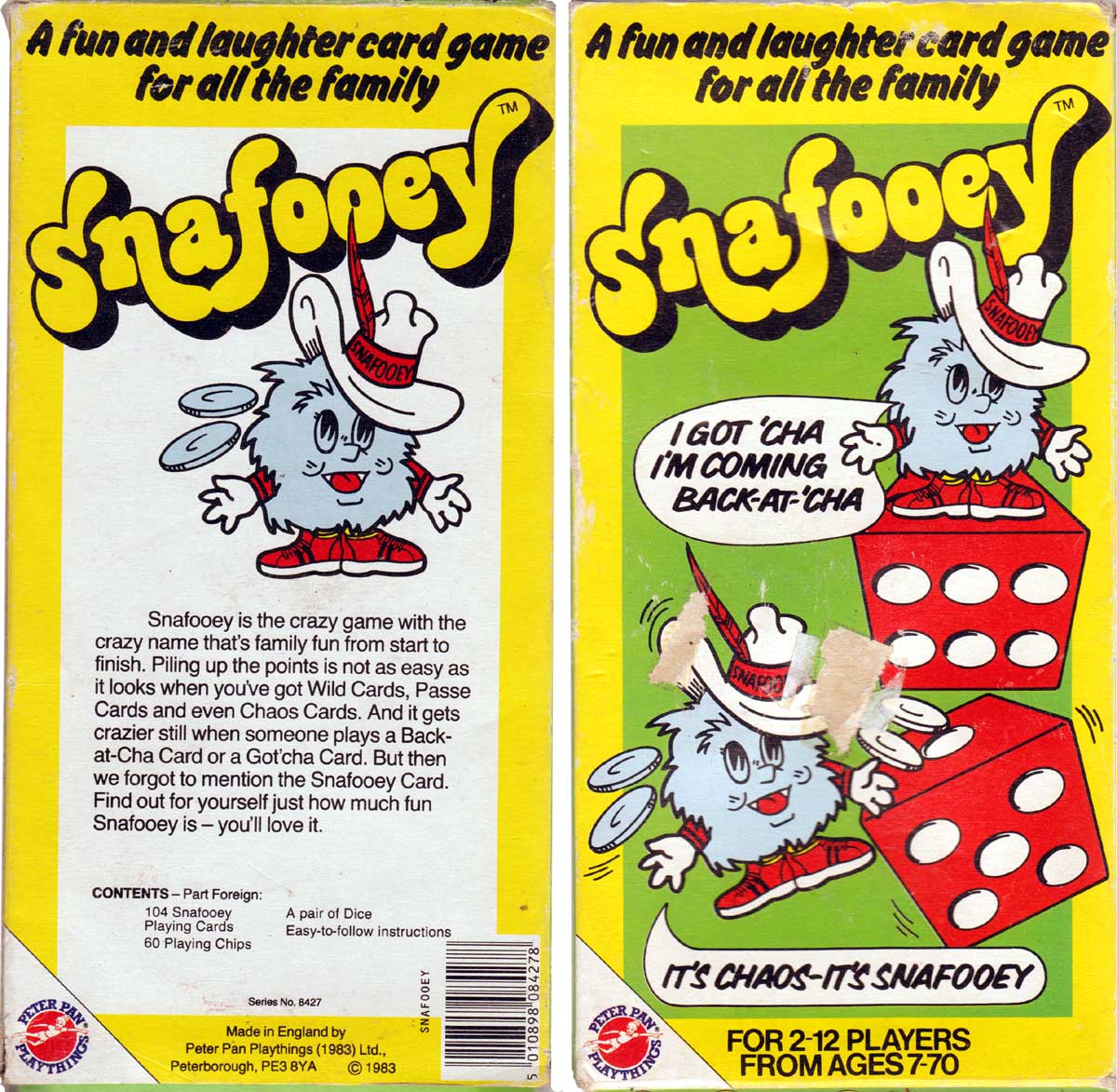 Snafooey card game by Peter Pan Playthings Ltd, Peterborough, 1983