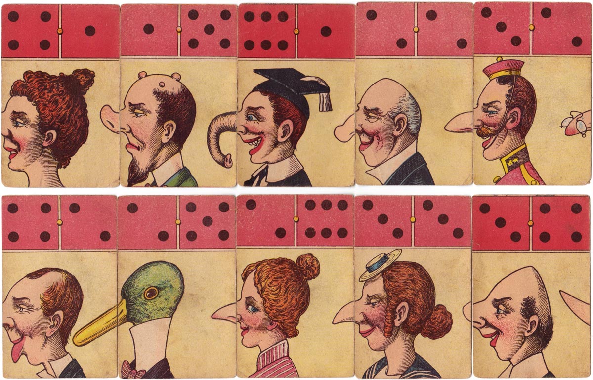 Comical Dominoes game manufactured in Germany by J. W. Spear & Sons, early 1900s