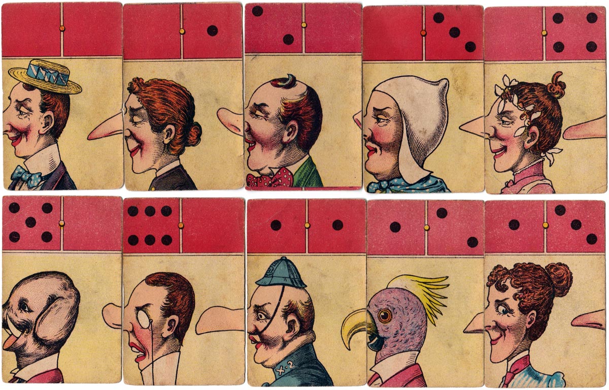 Comical Dominoes game manufactured in Germany by J. W. Spear & Sons, early 1900s