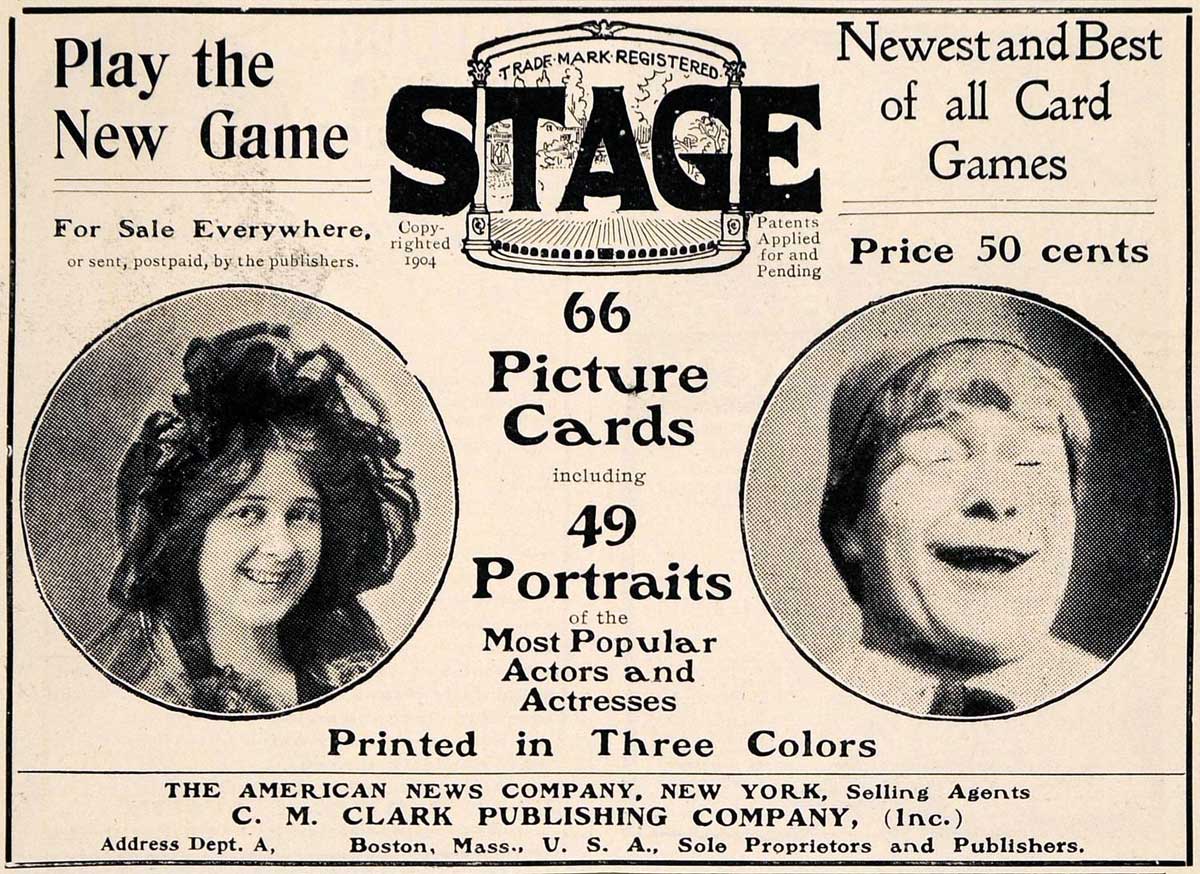 ‘Stage’ card game © 1904 C. M. Clark Publishing Co. Boston, Mass
