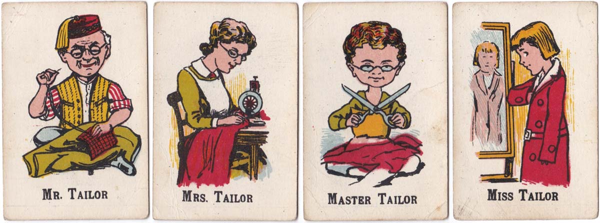 Happy Families card game depicting trades people from 1920s Happy Families card game depicting trades people from 1920s