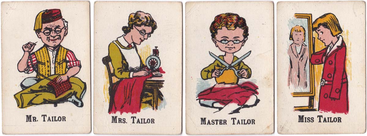 Happy Families card game depicting trades people from 1920s