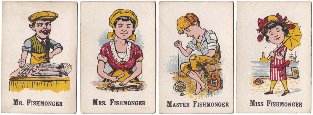 Happy Families card game depicting trades people from 1920s Happy Families card game depicting trades people from 1920s