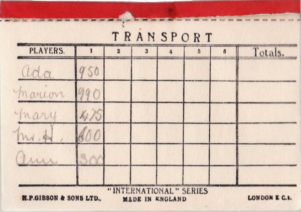 Transport card game published by H.P. Gibson & Sons Ltd in mid-1930s Transport card game published by H.P. Gibson & Sons Ltd in mid-1930s